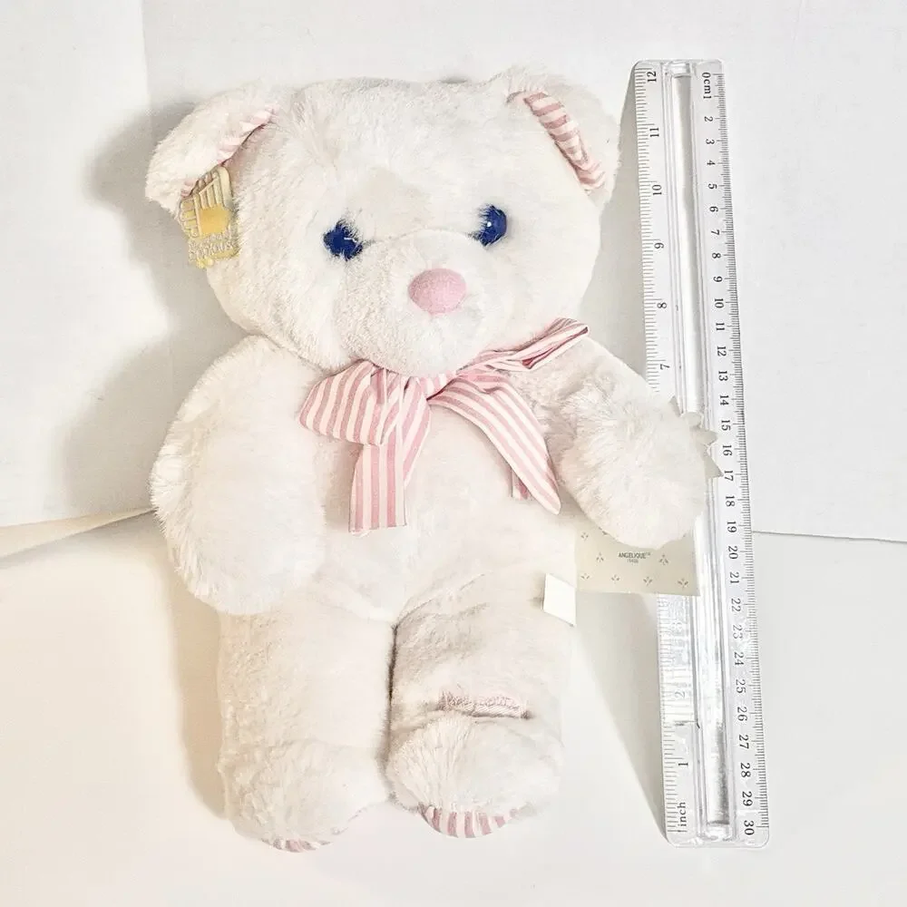 Vtg Baby Applause Teddy Bear Angelique Les Petits White NEW Tags Squeaks 12